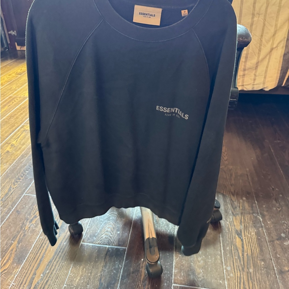 Essentials Men's Black Crewneck Sweater
